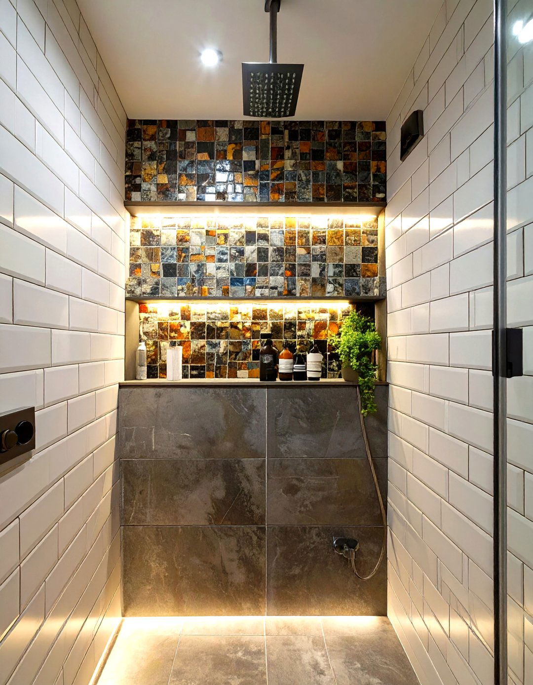 Niche Shelving in the Shower - 30 small bathroom remodeling ideas