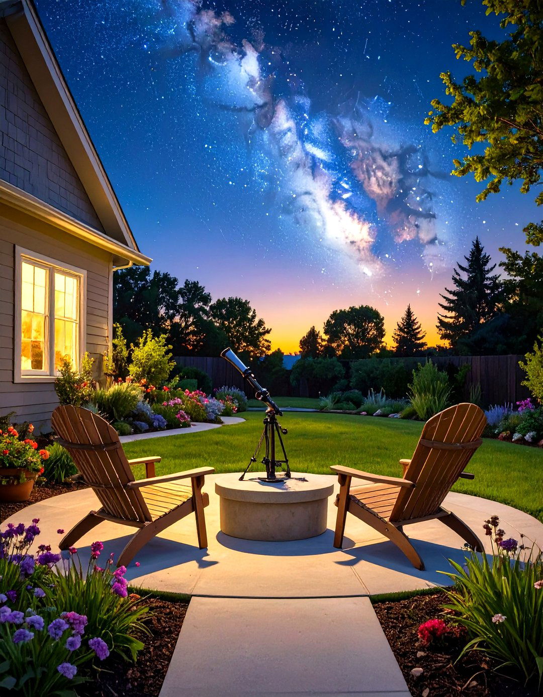 Night Sky Viewing Area with a Telescope Pad - 30 side of house landscaping ideas