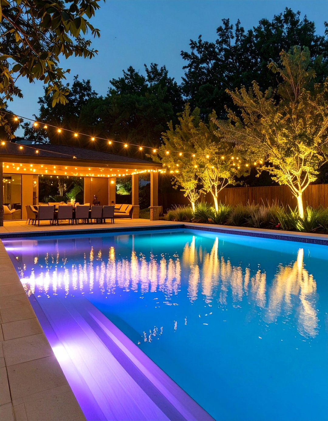 Night Time Ambiance Pool Landscaping - 30 ai pool landscaping ideas