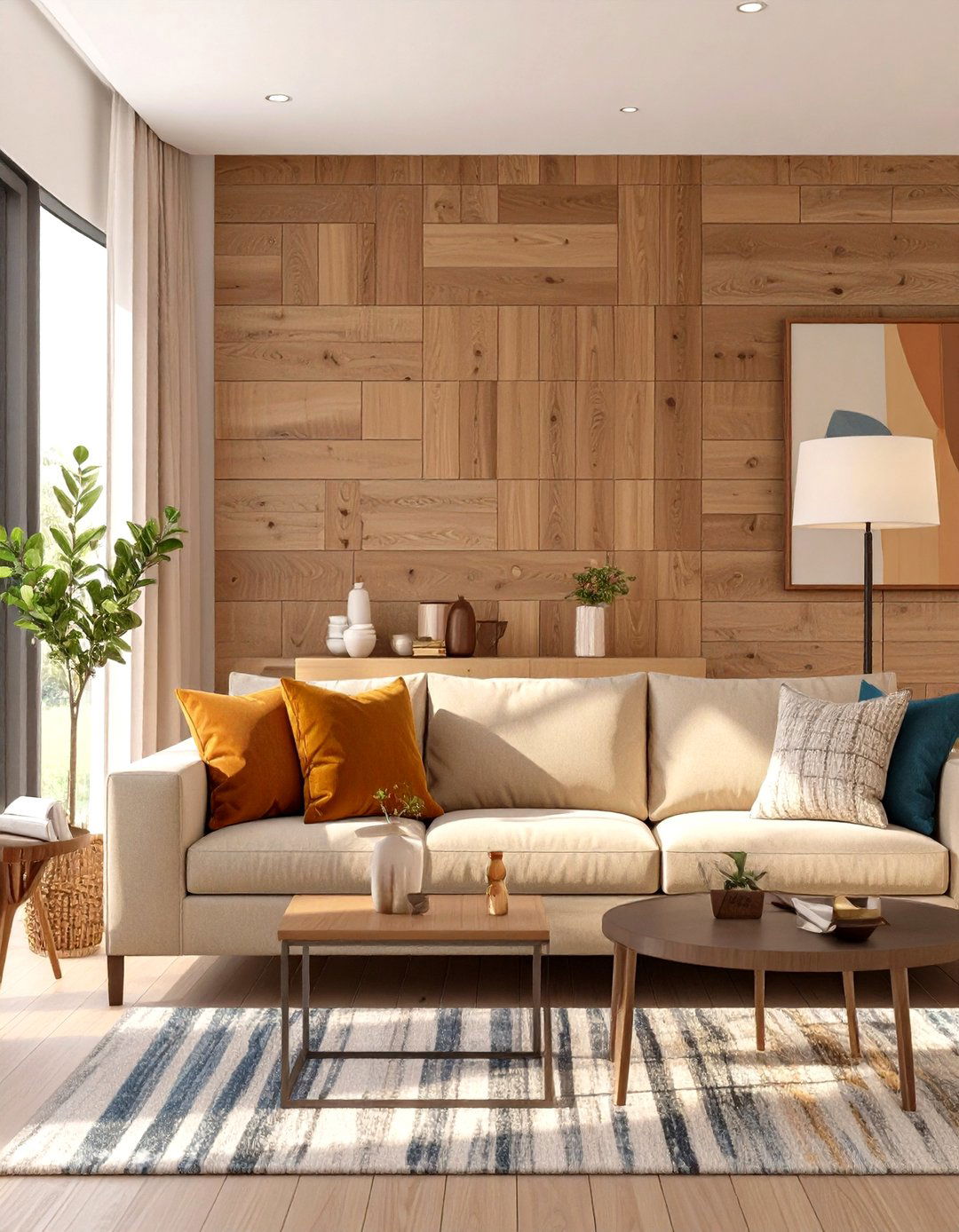Oak Wood Plank Accent Wall - 30 wood accent wall ideas