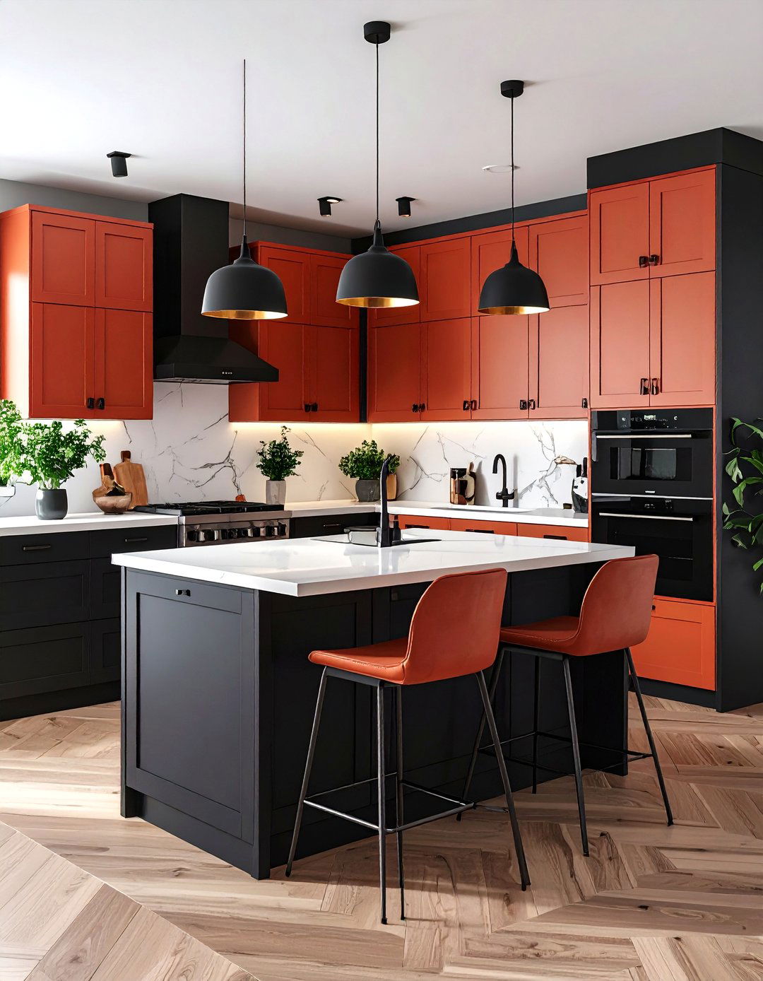 Ochre and Charcoal Kitchen - 30 2025 paint color trends