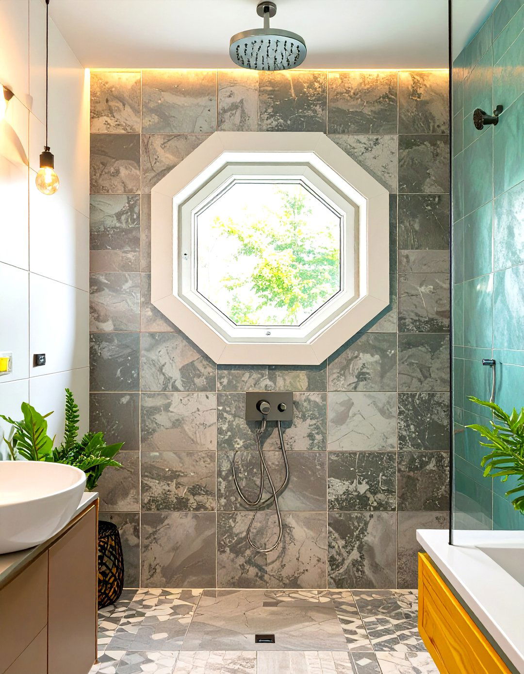 Octagonal Window in Shower - 30 window in shower ideas