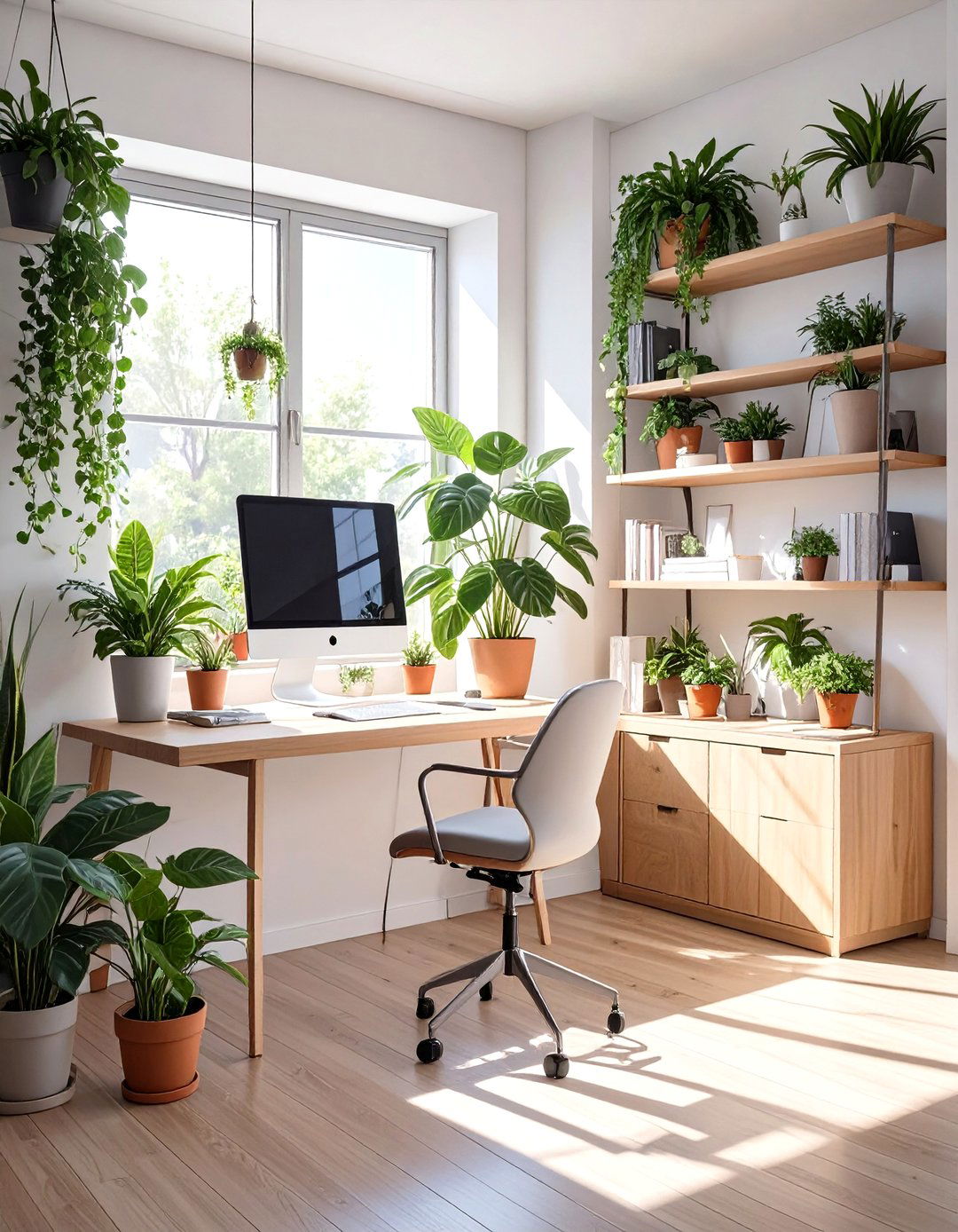 Office Space with Biophilic Design - 30 small office space ideas