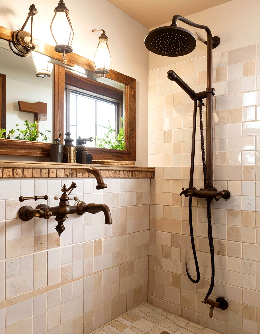 Oil Rubbed Bronze Fixtures for a Western Bathroom - 30 western bathroom ideas
