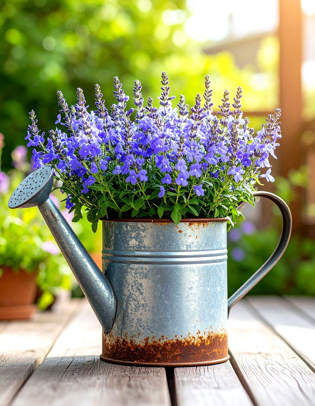 Old Watering Can Patio Planter - 30 patio planter ideas