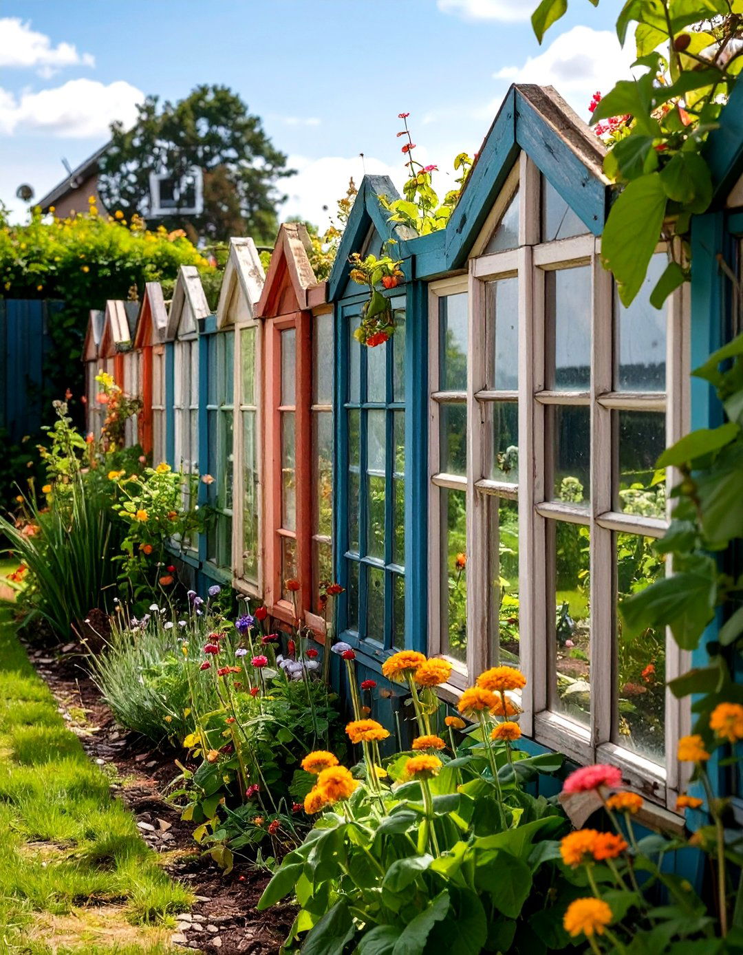 Old Window Vegetable Garden Fence - 30 vegetable garden fence ideas