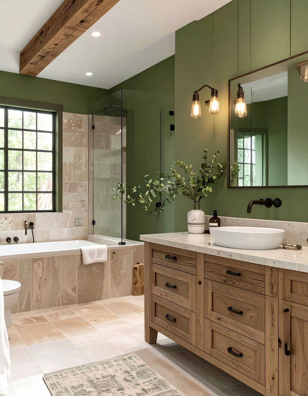 Olive Green Bathroom - 30 bathroom paint color ideas