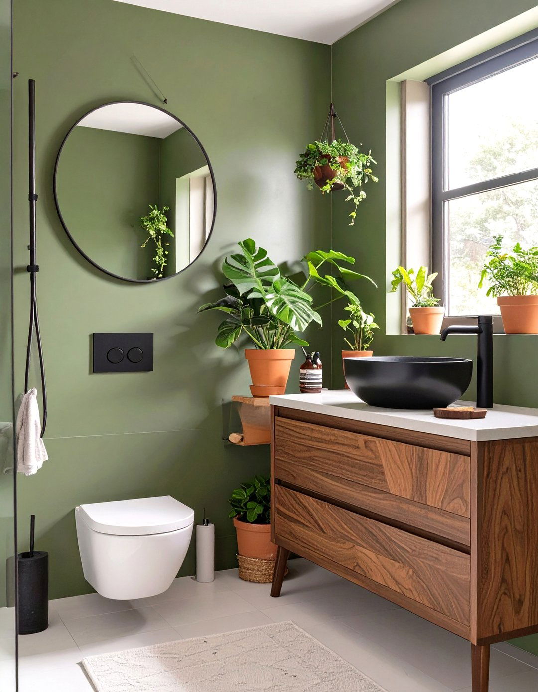 Olive Green Bathroom - 30 bathroom paint ideas