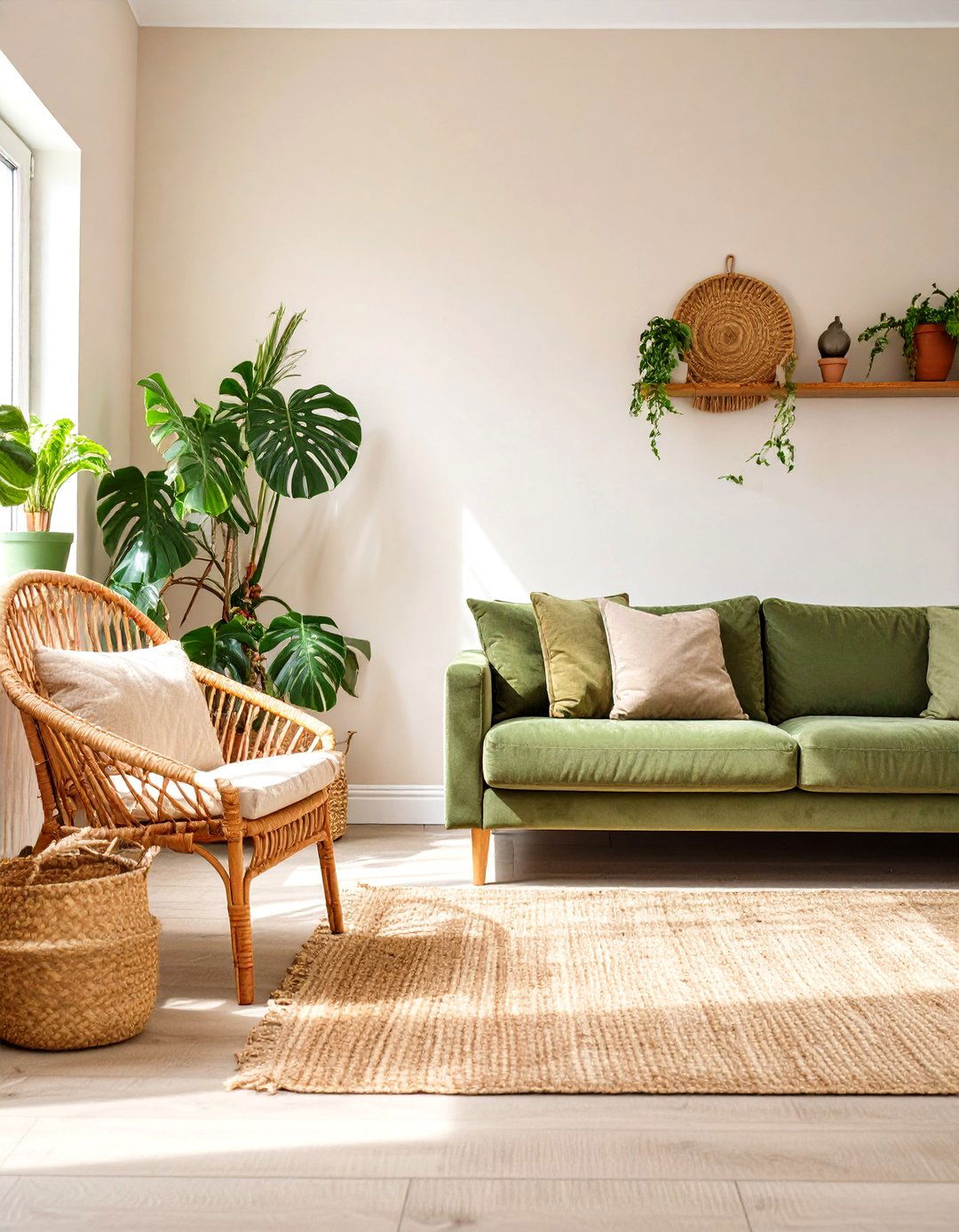 Olive Green Couch And Earthy Neutrals - 30 green couch living room ideas