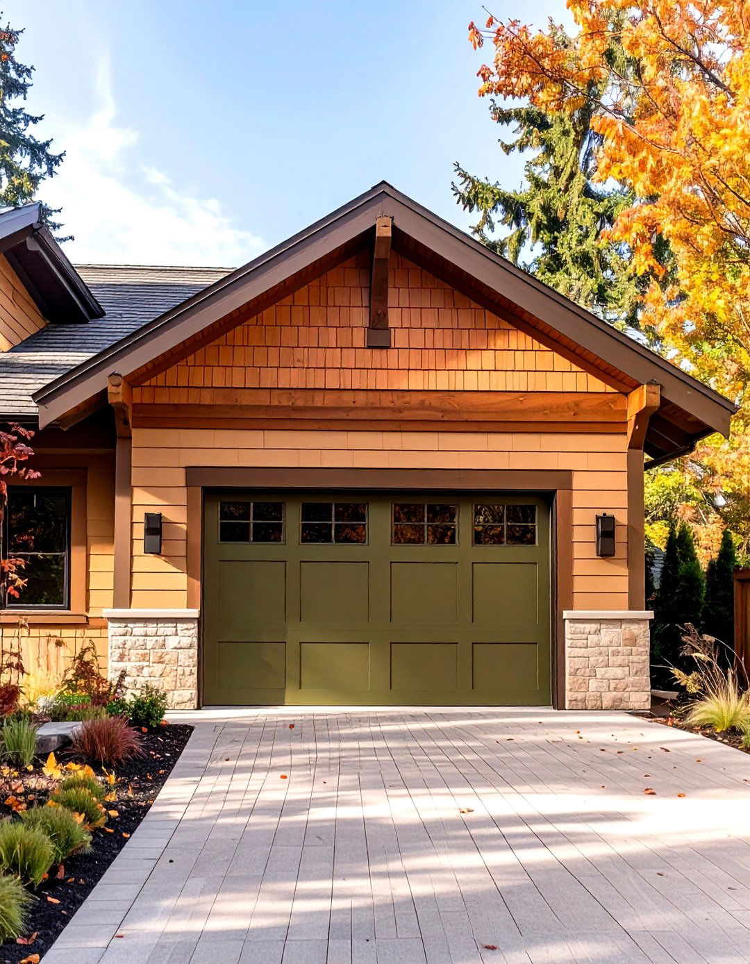 Olive Green Garage Door Hue - 30 garage door paint ideas