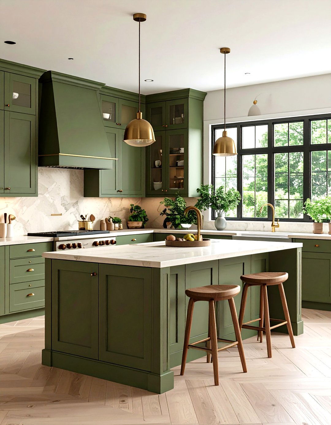 Olive Green Kitchen Cabinets - 30 kitchen cabinet color ideas