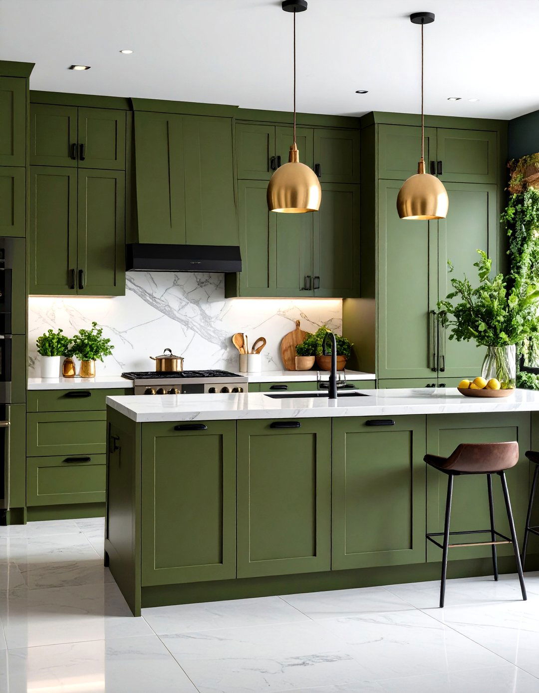 Olive Green Kitchen Cabinets - 30 kitchen cabinet color trends 2025