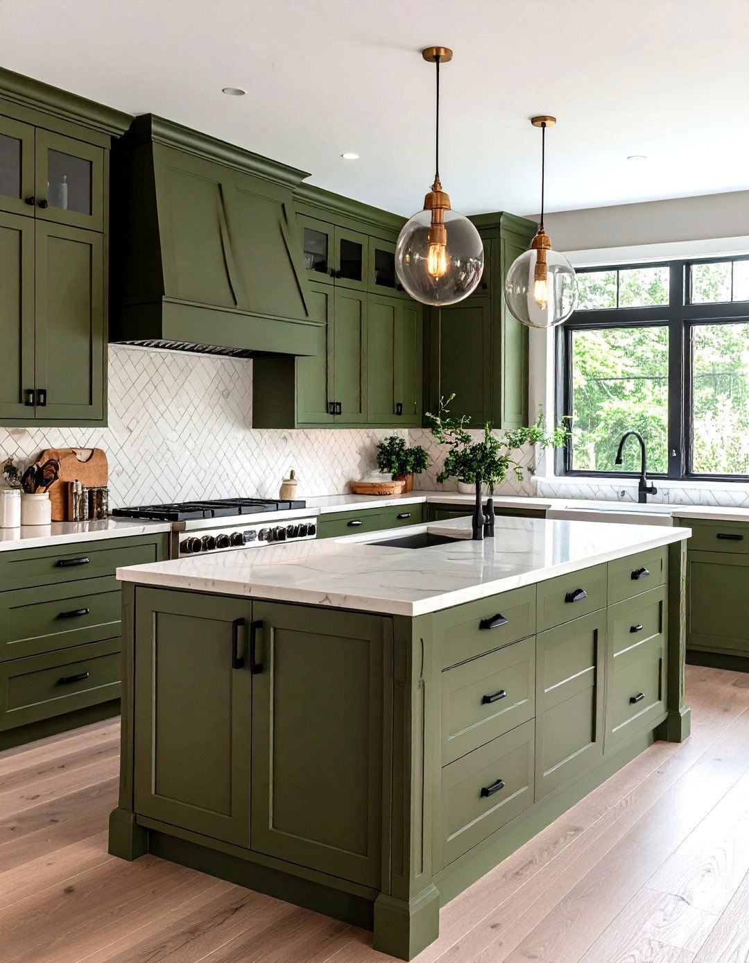 Olive Green Kitchen Cabinets - 30 kitchen cabinet colors ideas