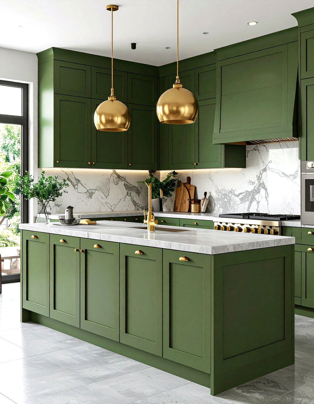 Olive Green Kitchen Environments - 30 kitchen color trends 2025