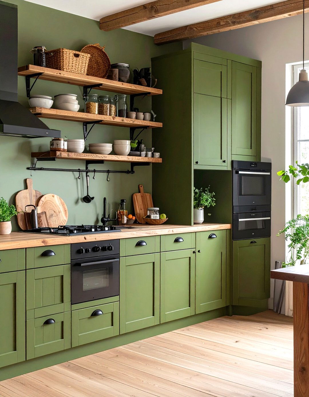 Olive Green Painted Kitchen Cabinets - 30 painted kitchen cabinet ideas