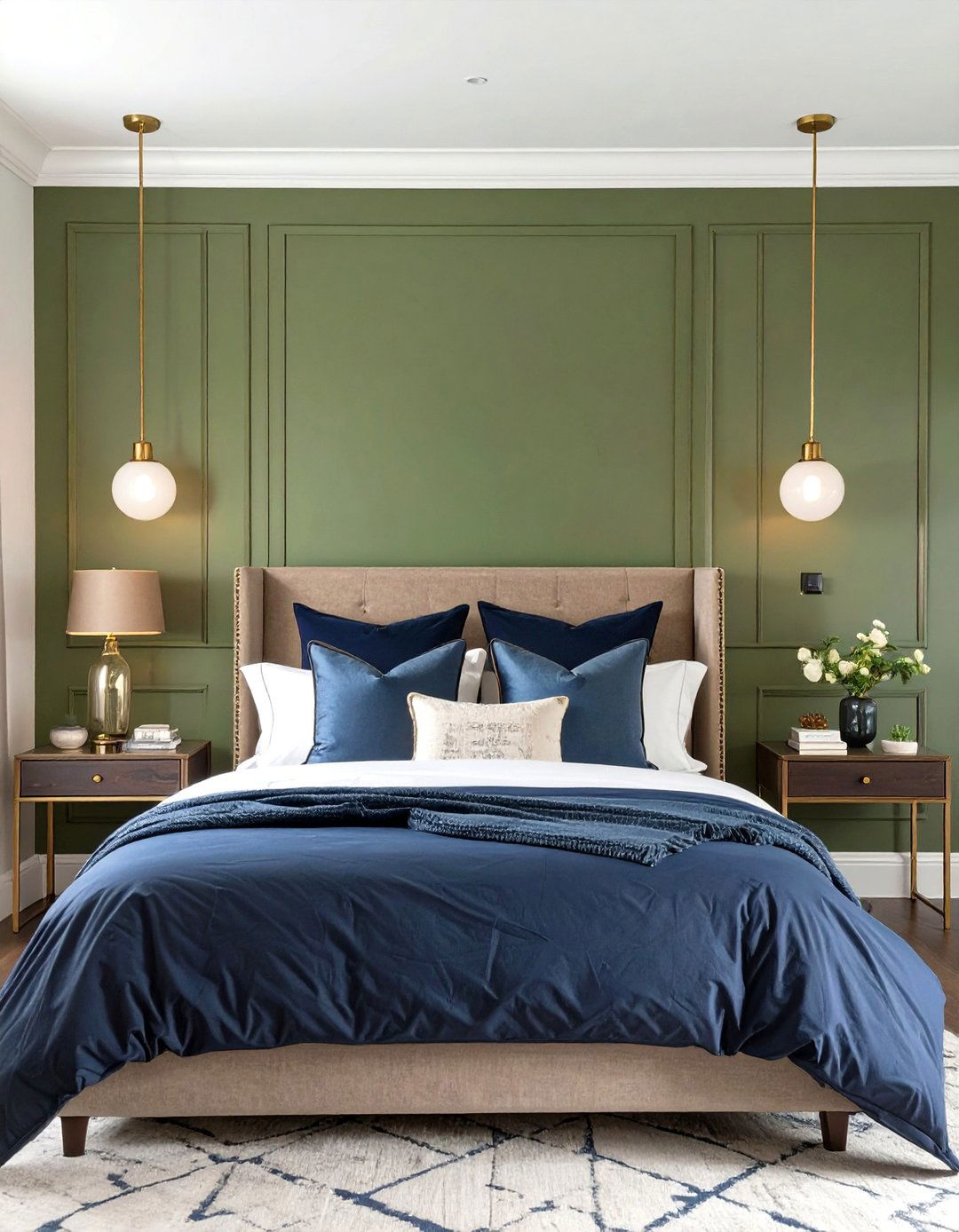 Olive Green and Navy Blue Bedroom - 30 olive green bedroom ideas