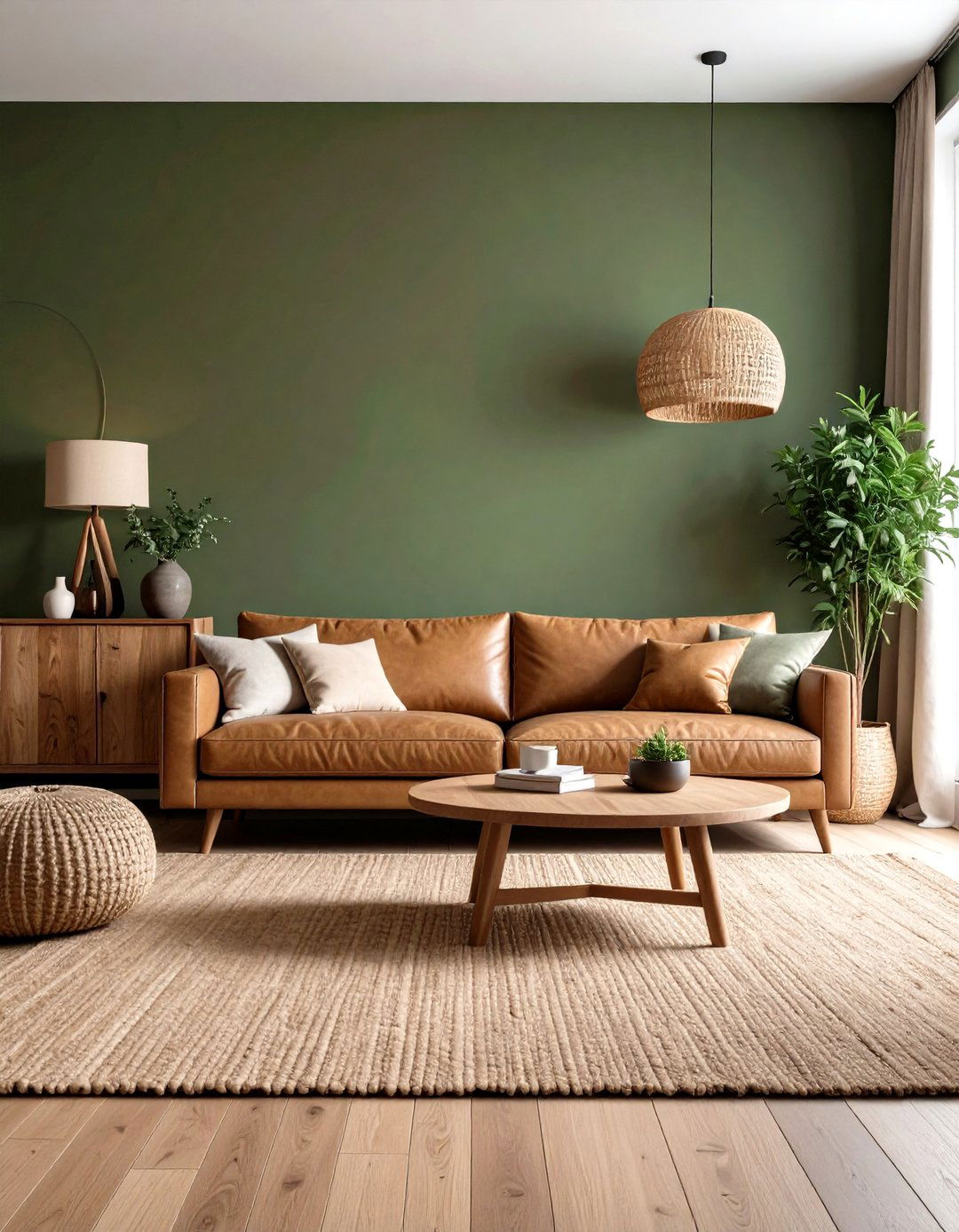 Olive Green and Tan - 30 interior design color palette ideas