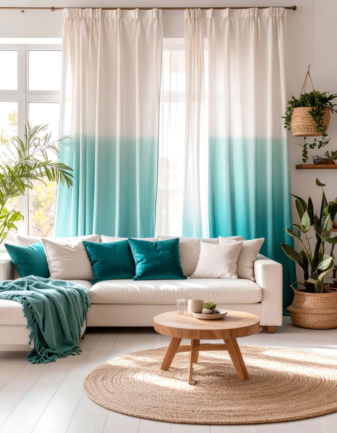 Ombre Curtains for a Gradual Color Shift - 30 curtain ideas for living room