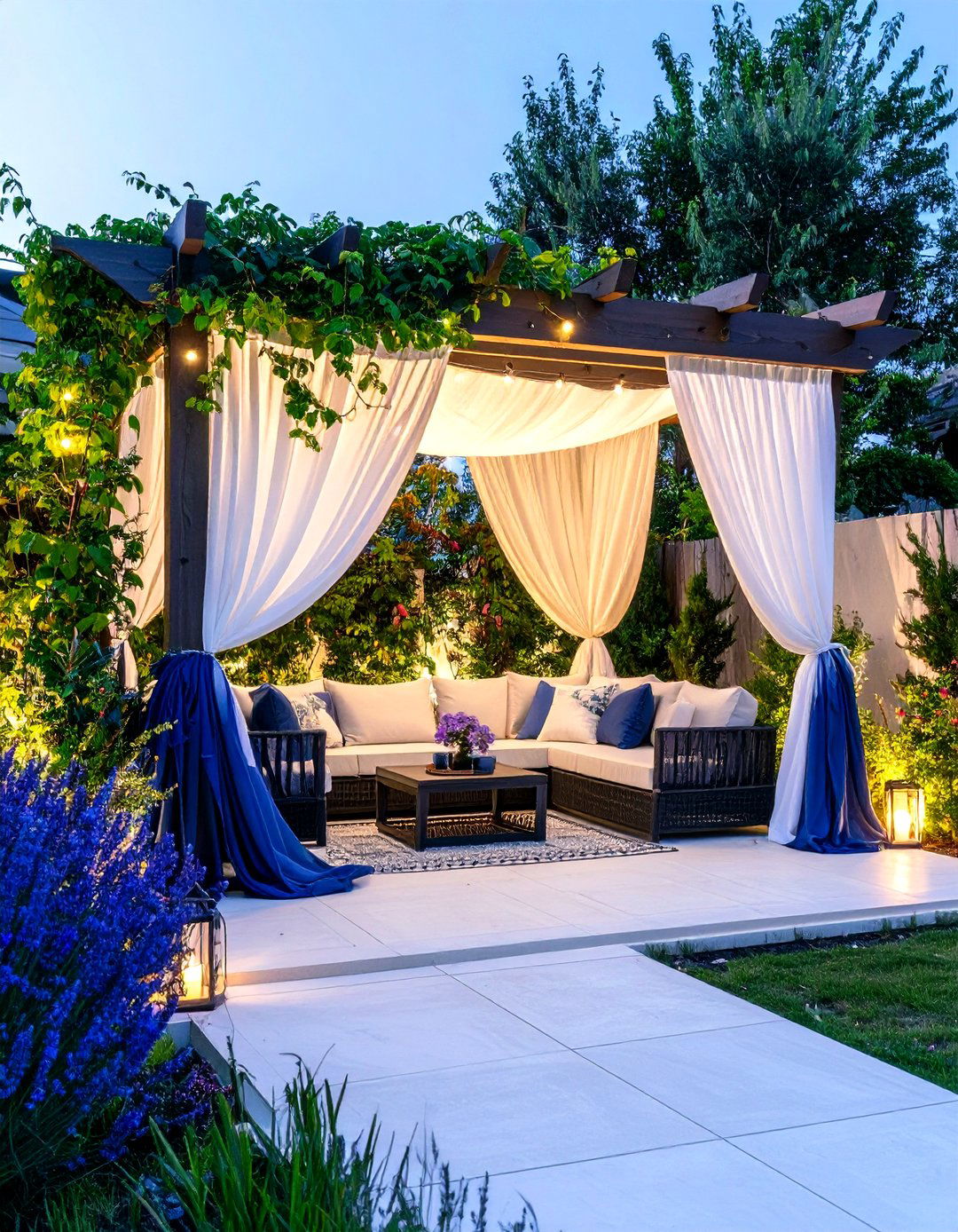 Ombre Dip Dyed Patio Curtains - 30 patio curtain ideas