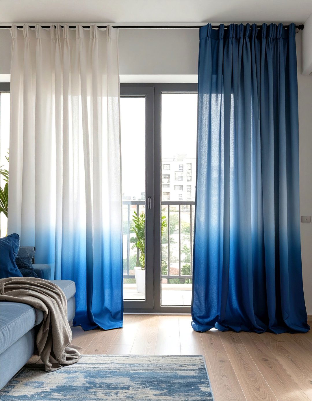 Ombre Dyed Sliding Glass Door Curtains - 30 sliding glass patio door curtain ideas