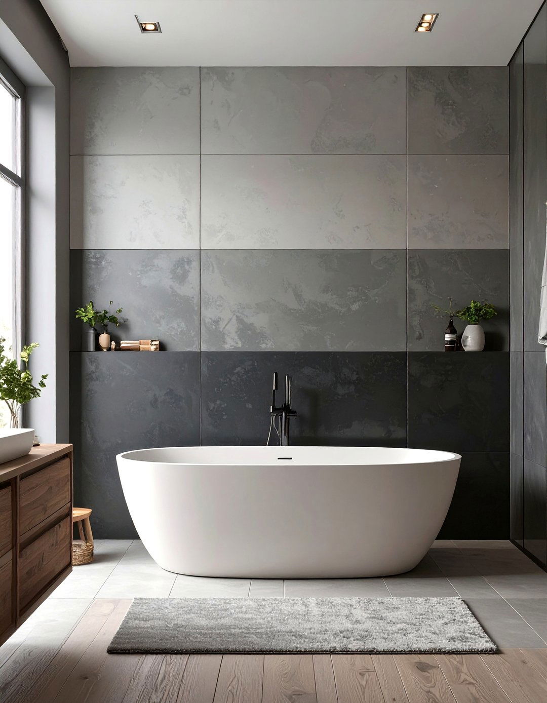 Ombre Effect Bathroom Wall - 30 bathroom tile paint ideas