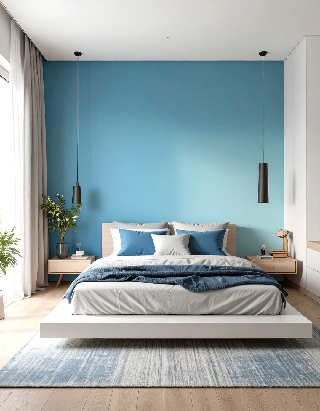 Ombre Gradient Wall Bedroom - 30 classy bedroom wallpaper designs