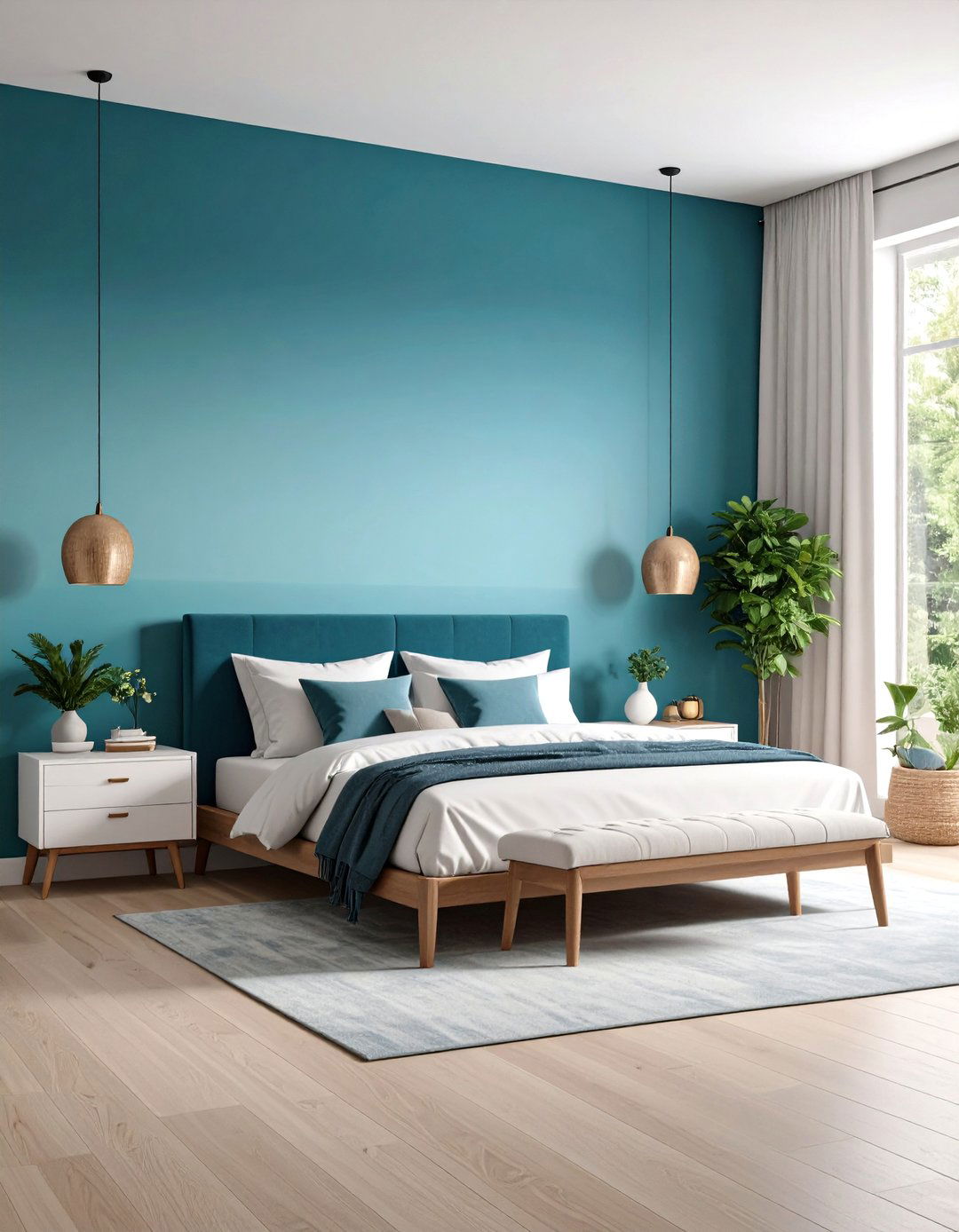 Ombre Painted Bedroom Wall - 30 accent wall bedroom ideas