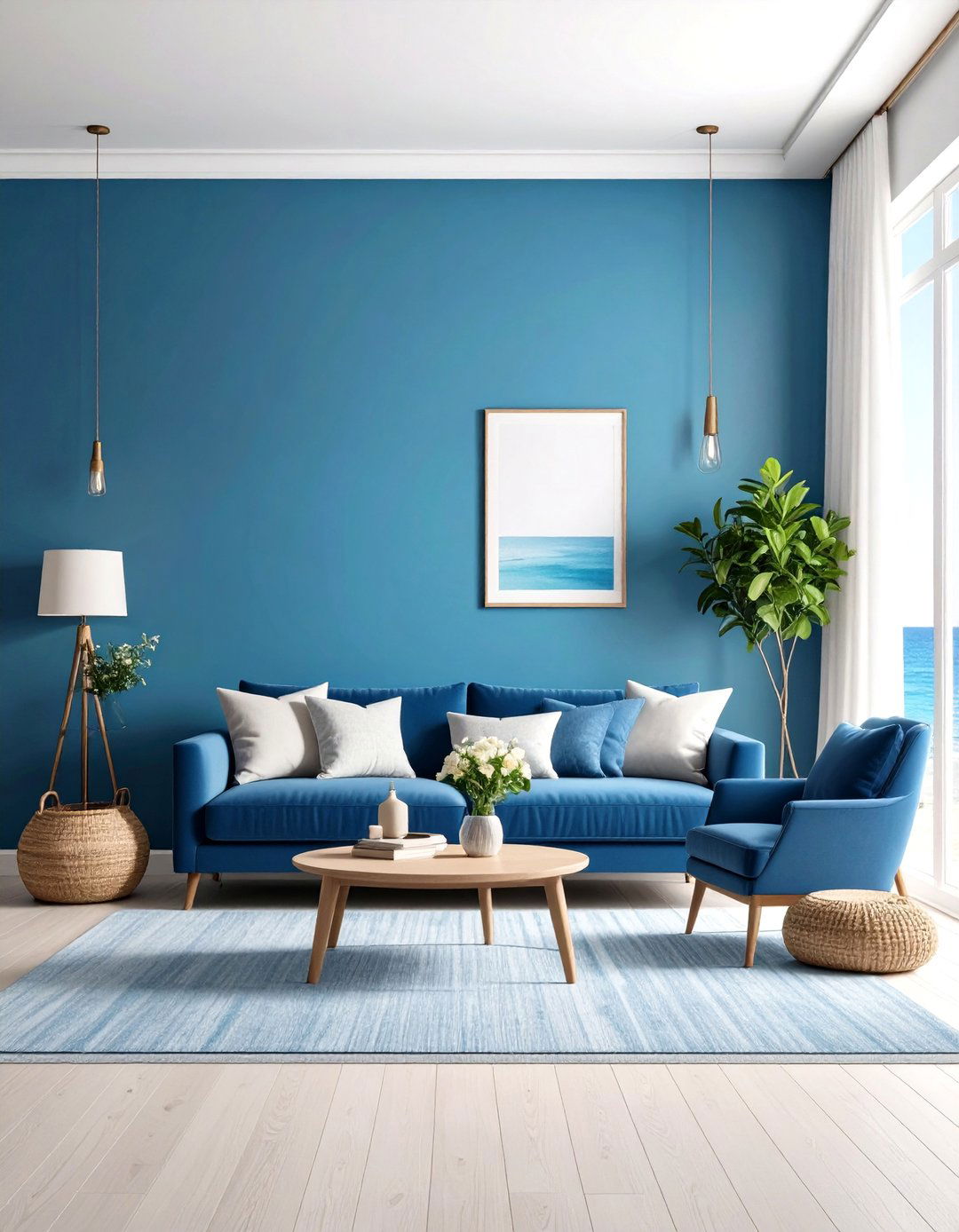 Ombre Painted Living Room Wall - 30 accent wall ideas for living room
