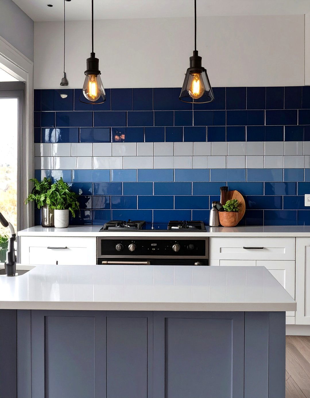 Ombre Subway Tile Backsplash - 30 subway tile backsplash ideas