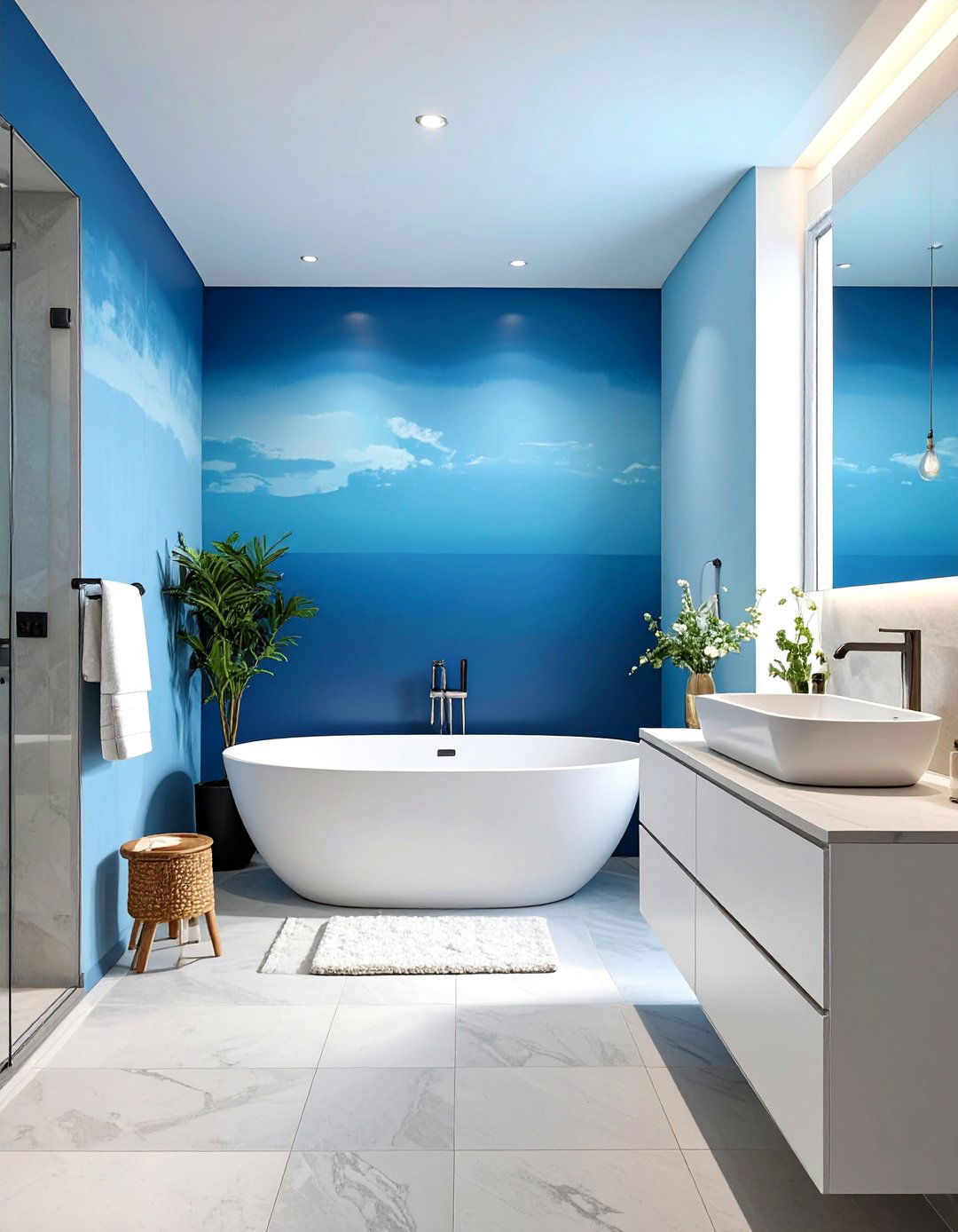 Ombre Wall Painting Technique - 30 bathroom painting ideas photos