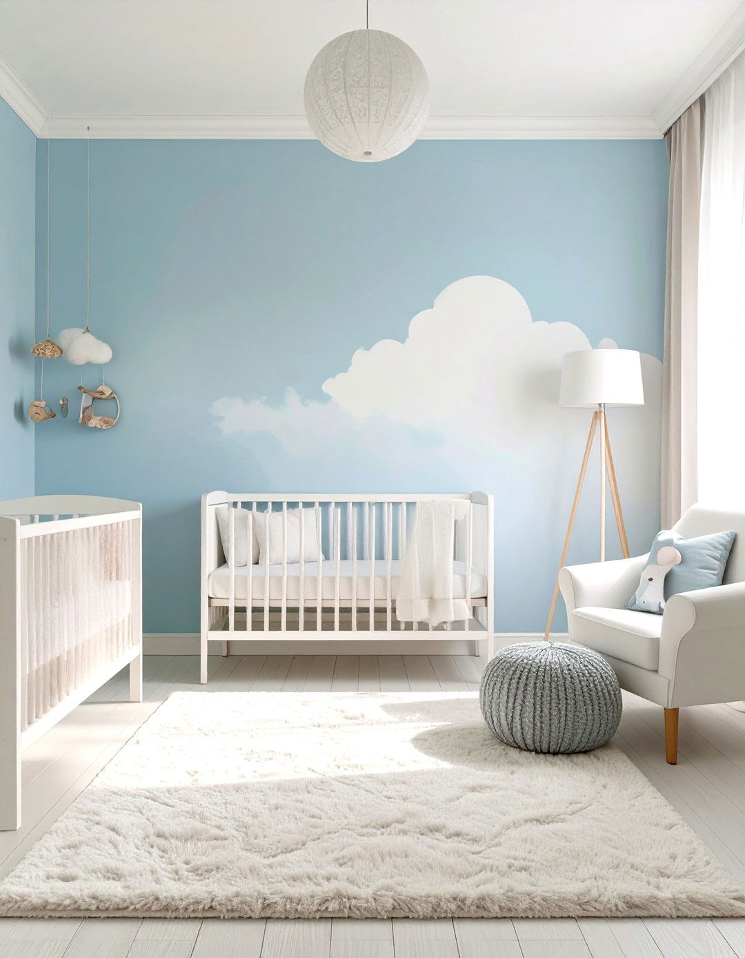 Ombre Wallpaper for a Calming Nursery - 30 how to use wallpaper in interior design ideas