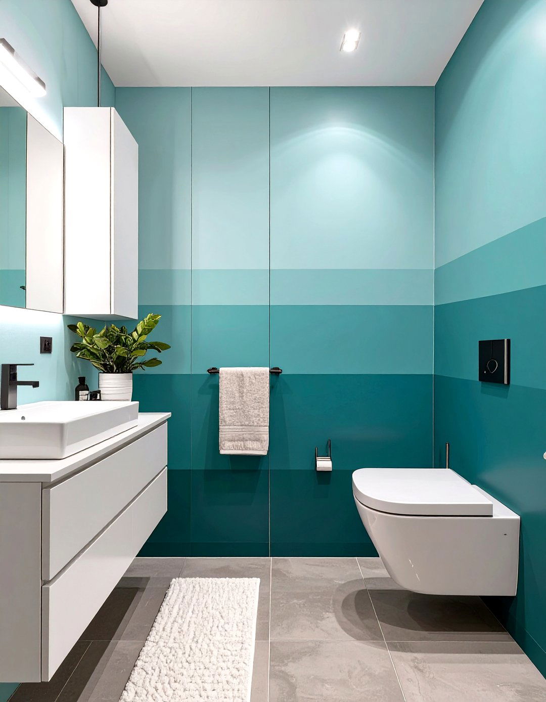 Ombre or Gradient Wallpaper - 30 small bathroom bathroom wallpaper ideas