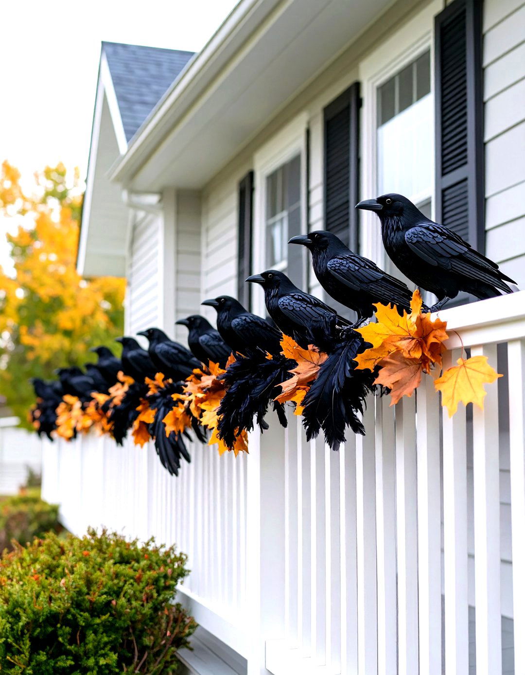 Ominous Raven Gathering - 30 halloween decoration ideas outdoor diy