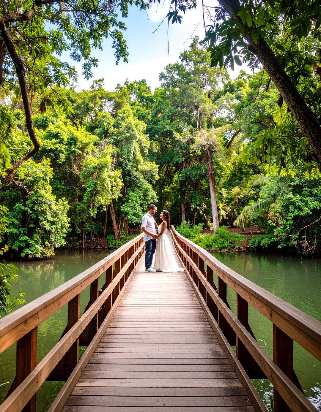 On a Scenic Bridge - 30 outdoor engagement photo ideas
