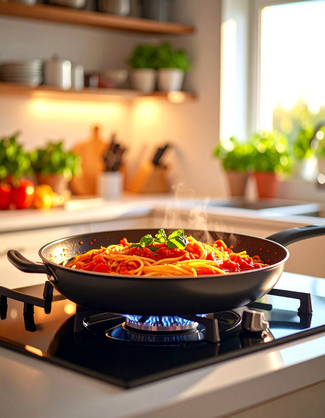 One Pot Pantry Spaghetti with Tomato Sauce