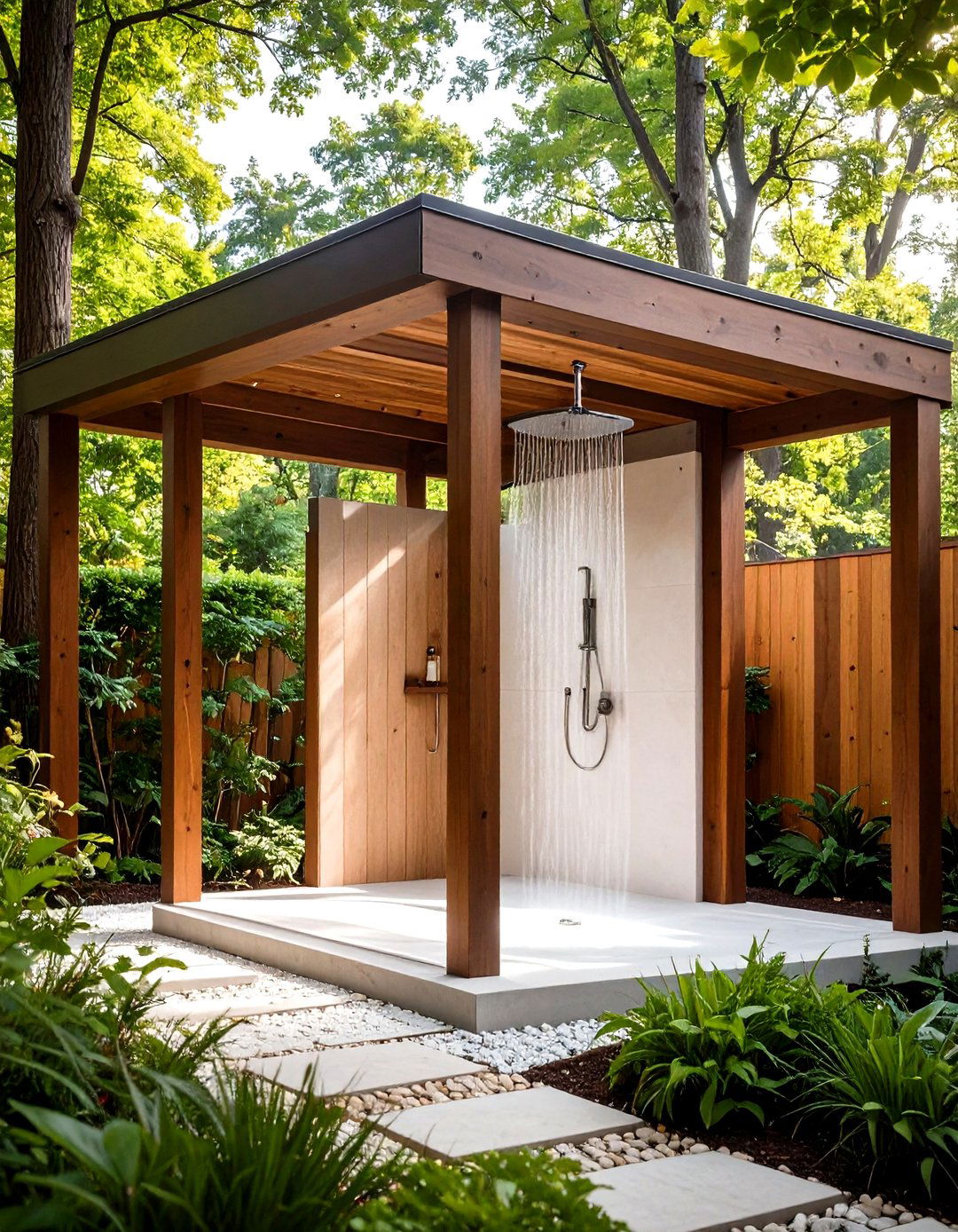 Open Air Frame Outdoor Shower Enclosure - 30 outdoor shower enclosure ideas
