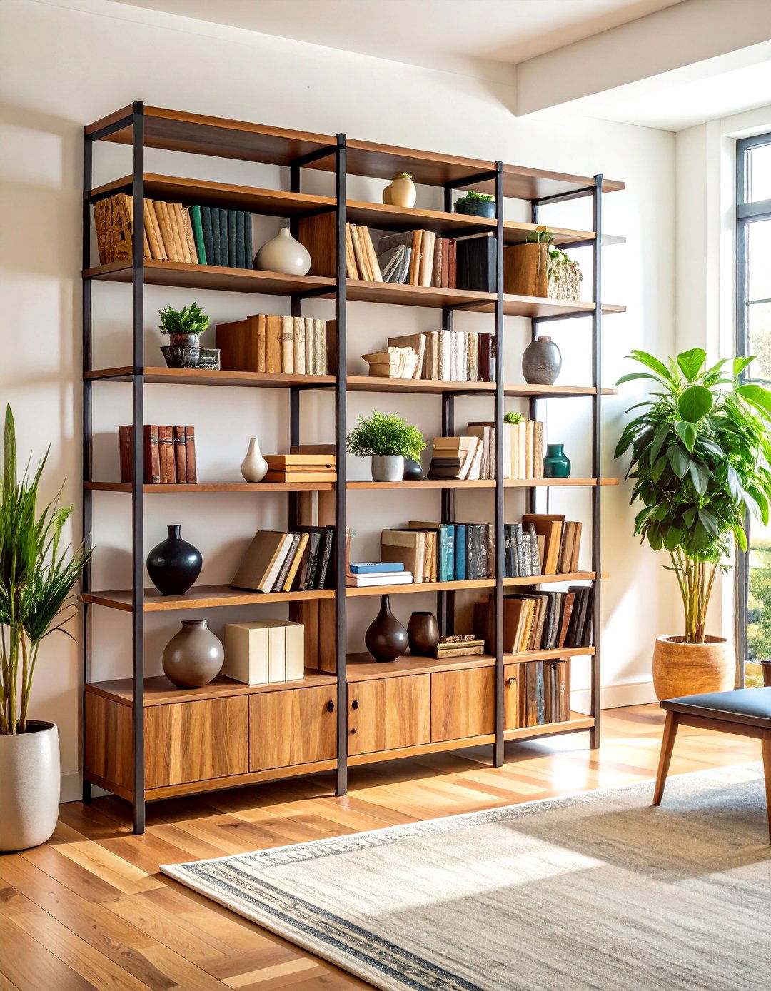 Open Concept Bookshelves and Room Dividers - 30 retro interior design ideas
