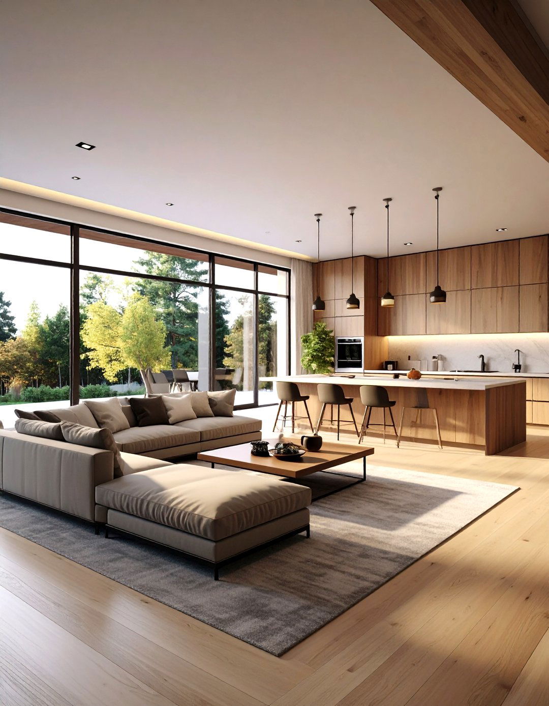 Open Concept Family Room and Kitchen - 30 family room ideas with tv