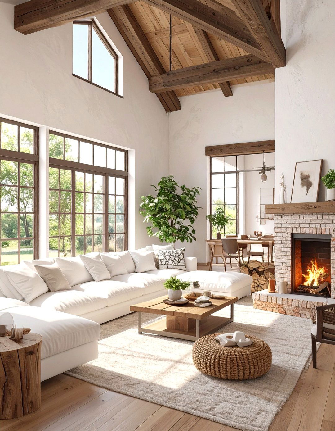 Open Concept Farmhouse Living Room - 30 minecraft living room ideas