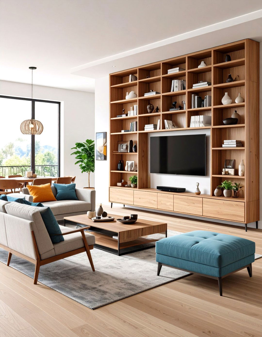 Open Concept Living Room Divider - 30 living room entertainment center ideas