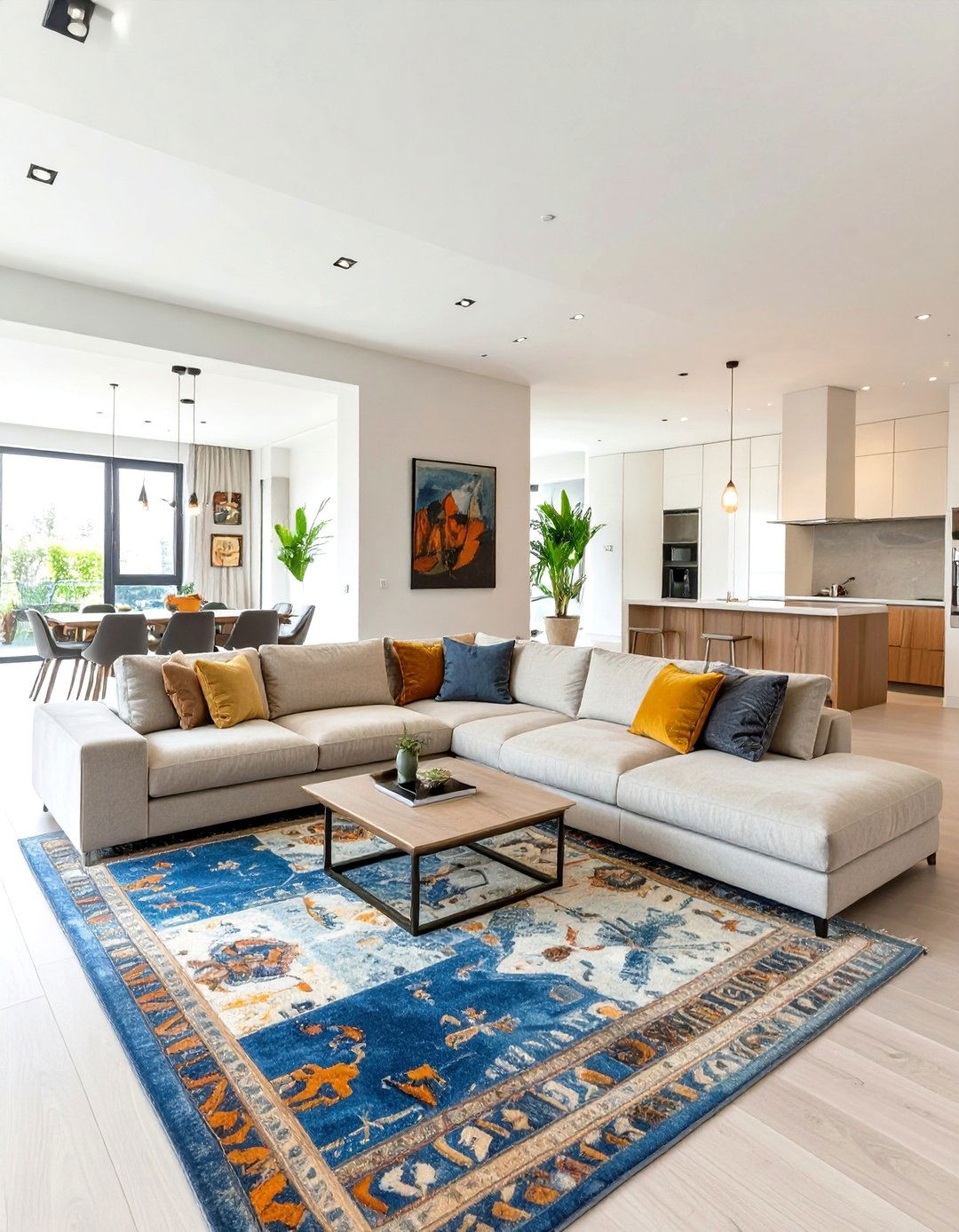Open Concept Living Room with Zones - 30 contemporary living room ideas