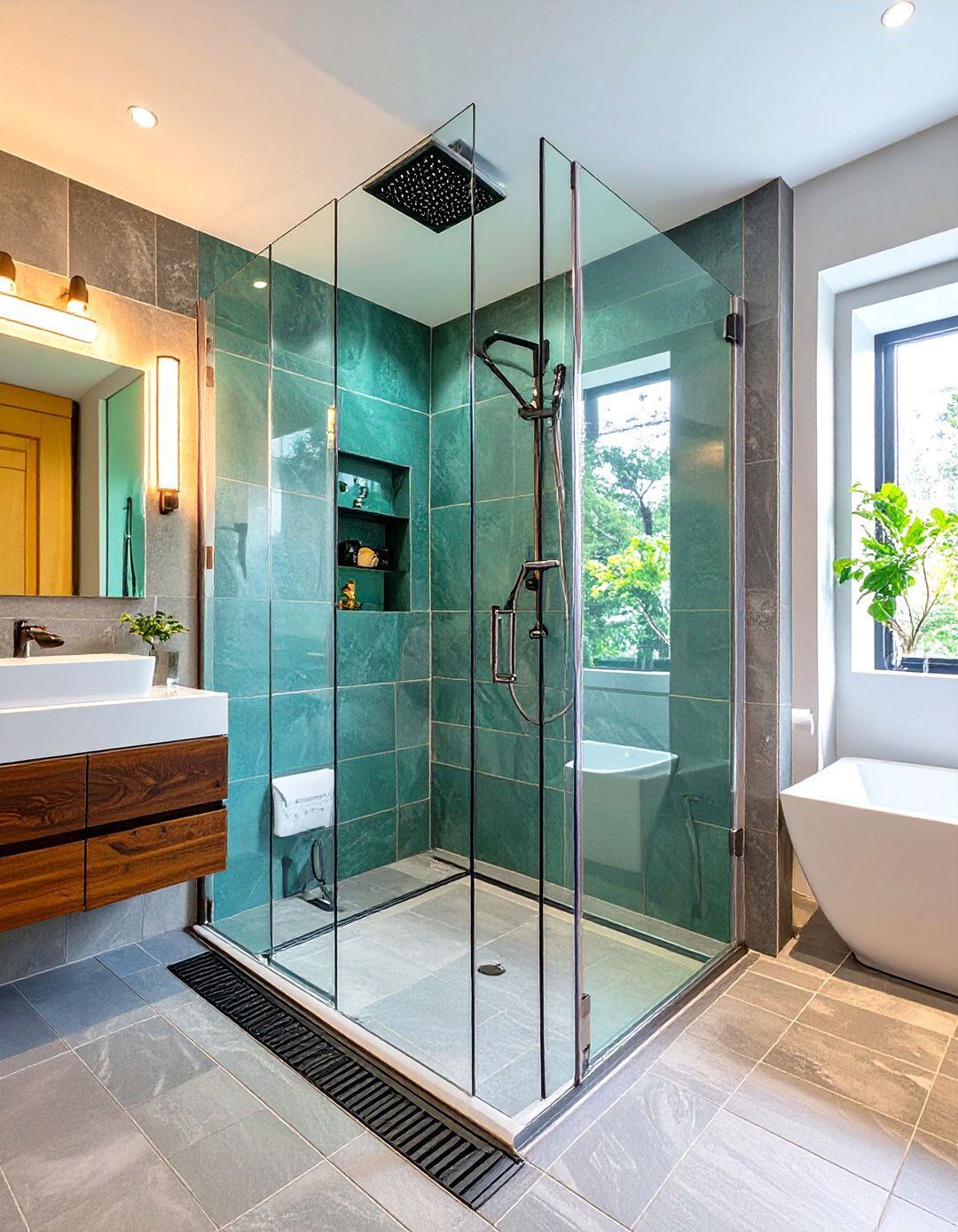 Open Concept Standing Shower - 30 standing shower ideas