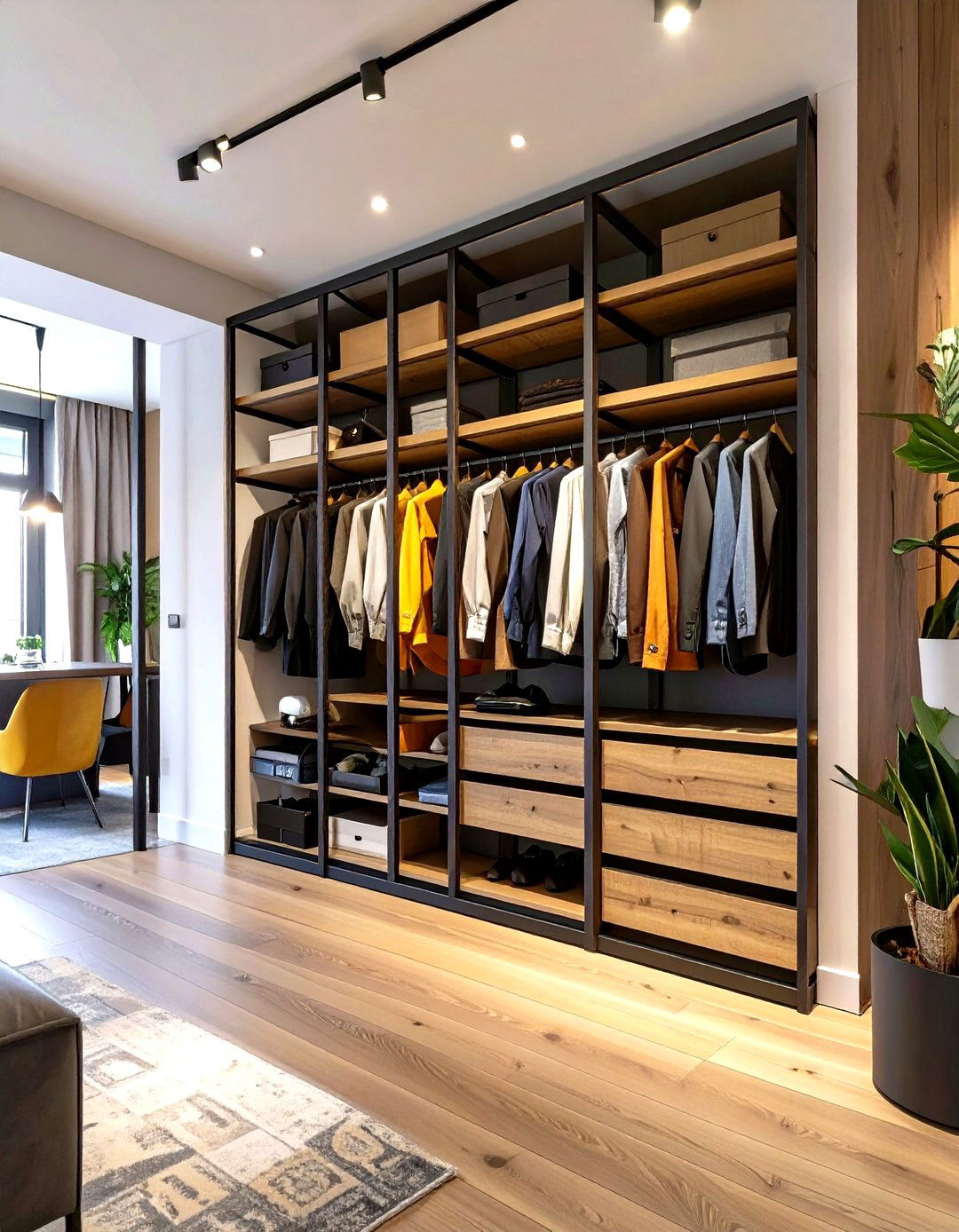 Open Concept Wardrobe Closet in a Studio Apartment - 30 wardrobe closet design ideas