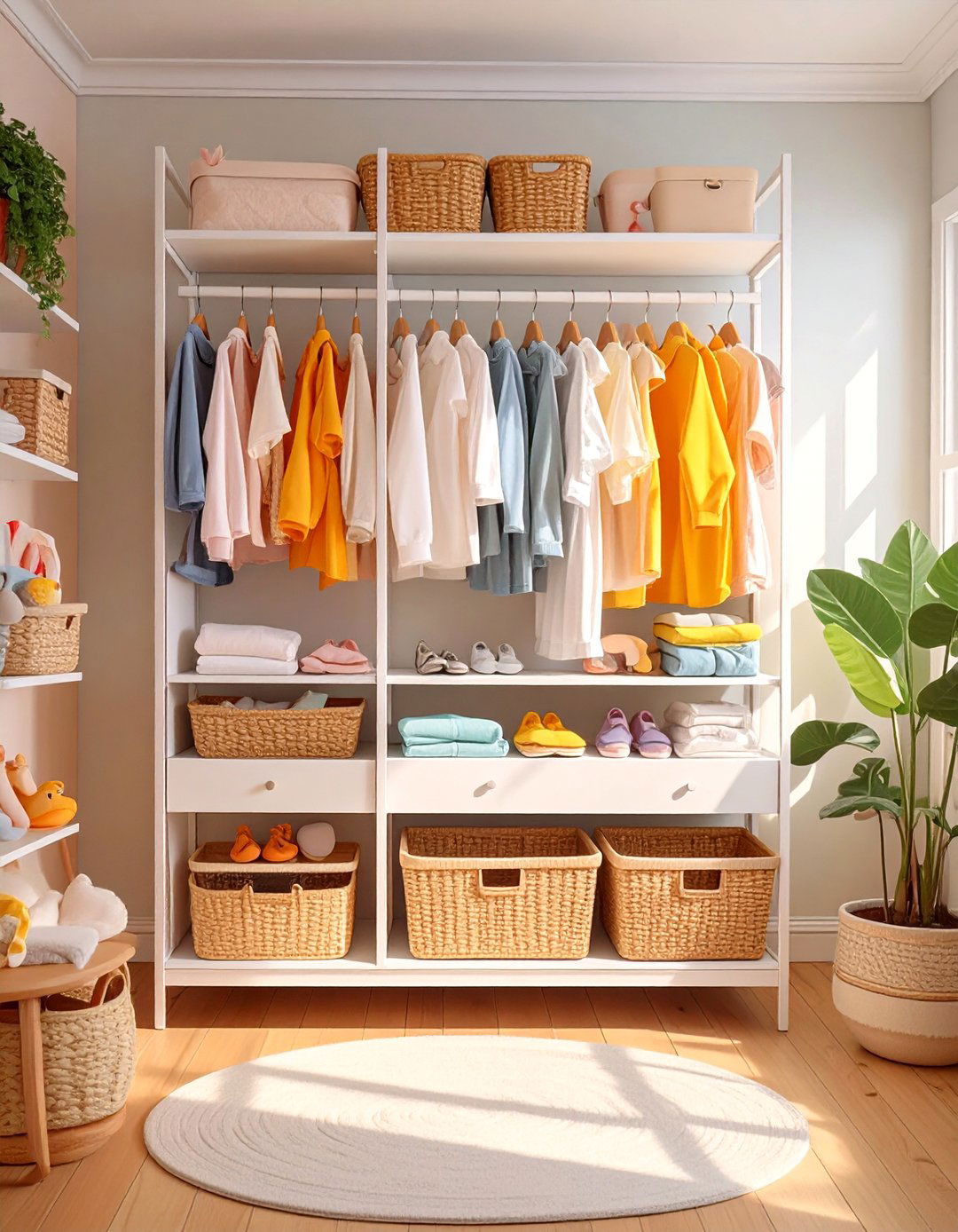 Open Concept Wardrobe System - 30 baby closet ideas