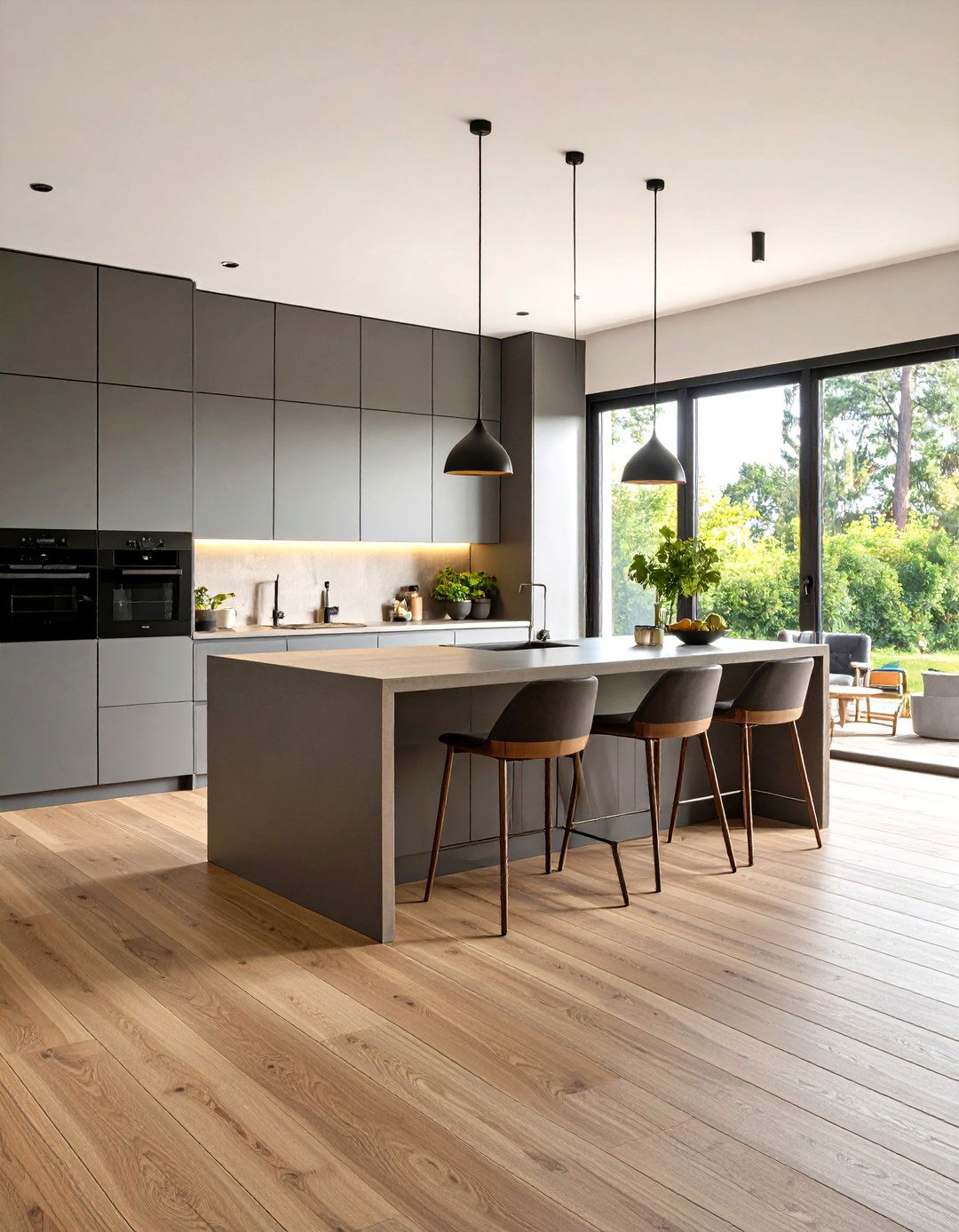 Open Concept with a Central Kitchen Island - 30 kitchen cabinet layout ideas