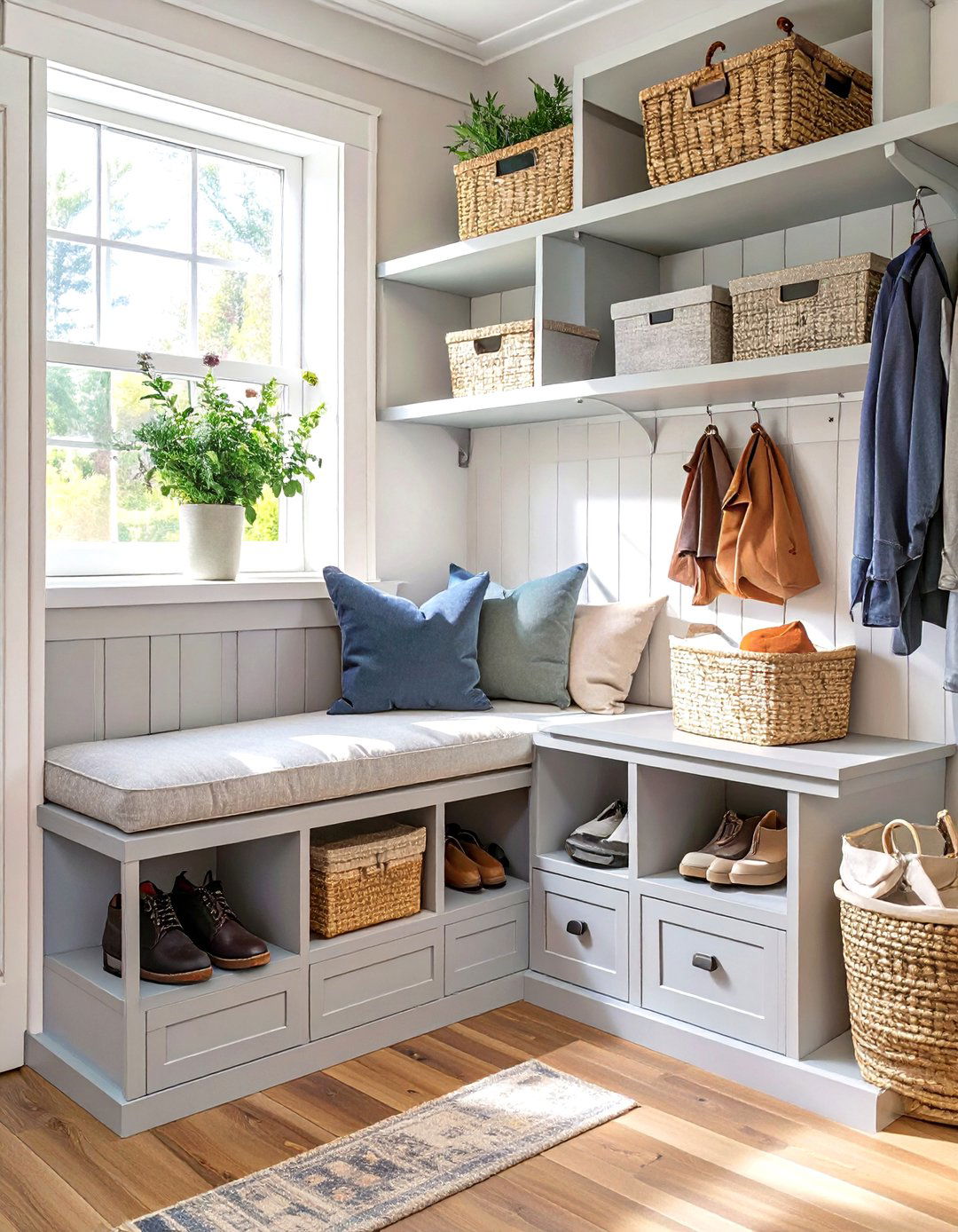 Open Cubby Storage Bench - 30 mudroom bench ideas