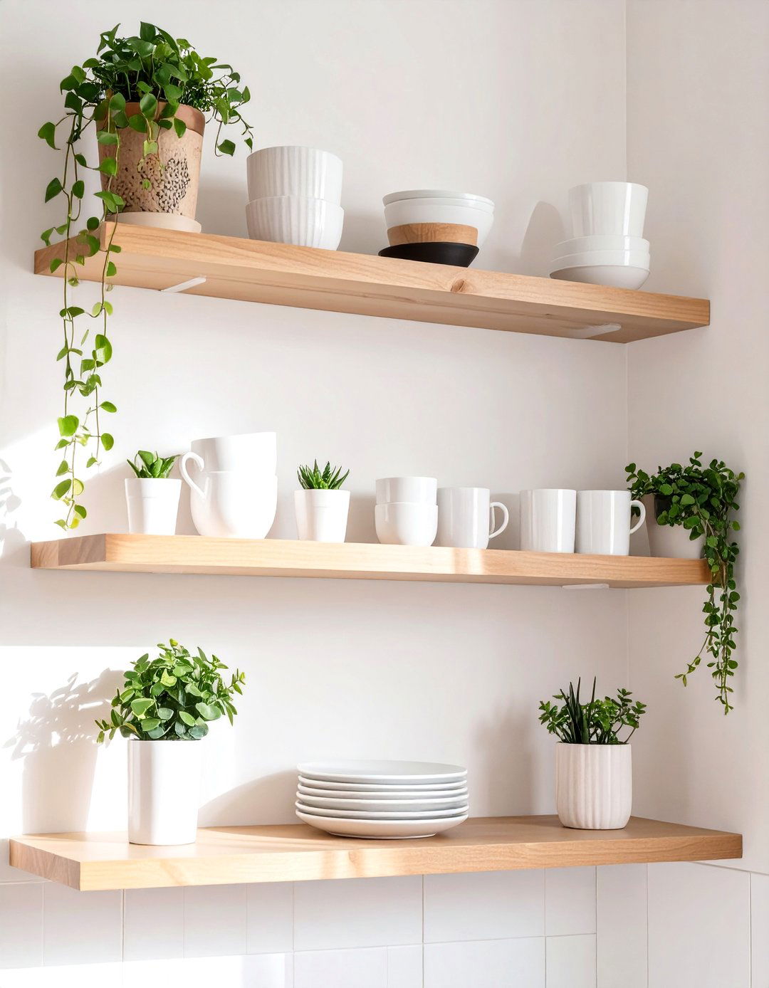 Open Floating Shelves in a Galley Kitchen - 30 small galley kitchen ideas on a budget