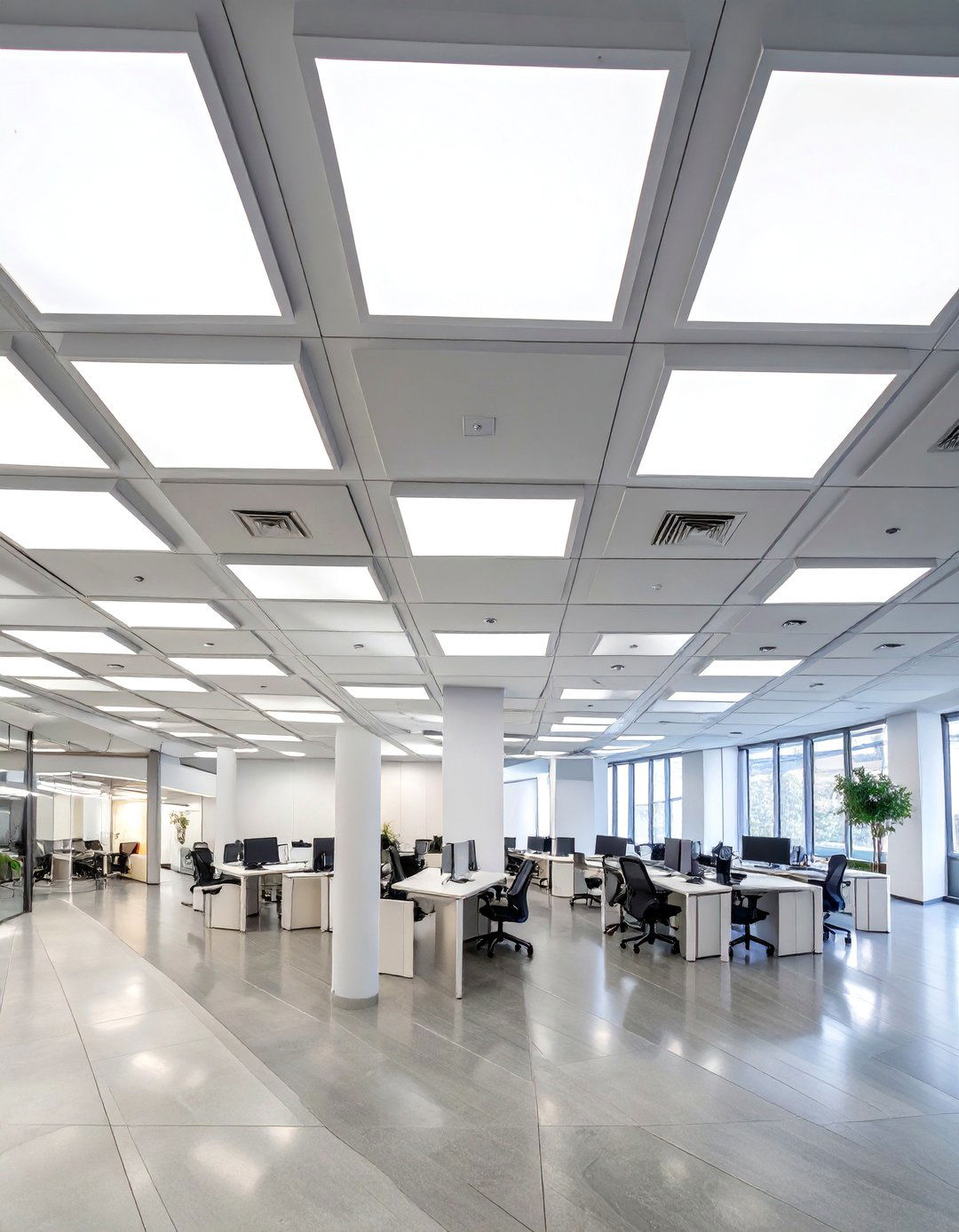 Open Plan Ambient Lighting Grids - 30 office lighting ideas