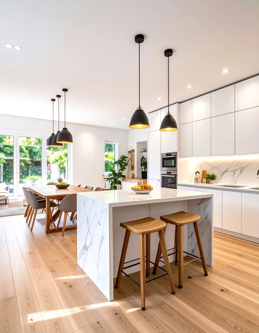 Open Plan Kitchen and Dining Area - 30 terrace house interior design ideas