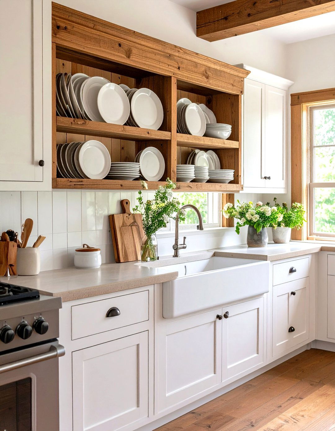 Open Plate Rack Cabinet - 30 kitchen cabinet storage ideas